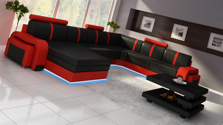 Designer divano sospeso in pelle divano ad angolo divano in pelle NUOVO.