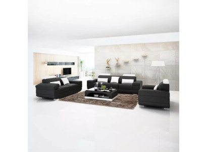 Moderno divano set di divani 3 posti Tavolino divano in pelle Divano Living Land.