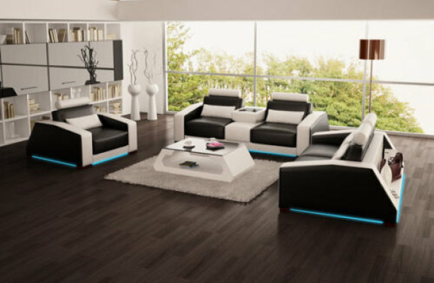 Divano imbottito Divani Divani Divani Set di Design Set 3+2+1 Poltrona