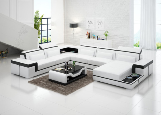 Divano in pelle Divano Divano d'angolo Divano d'angolo Set di divani Design Moderno Divano G8020 Nuovo
