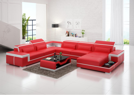Divano in pelle Divano Divano d'angolo Divano d'angolo Set di divani Design Moderno Divano G8020 Nuovo