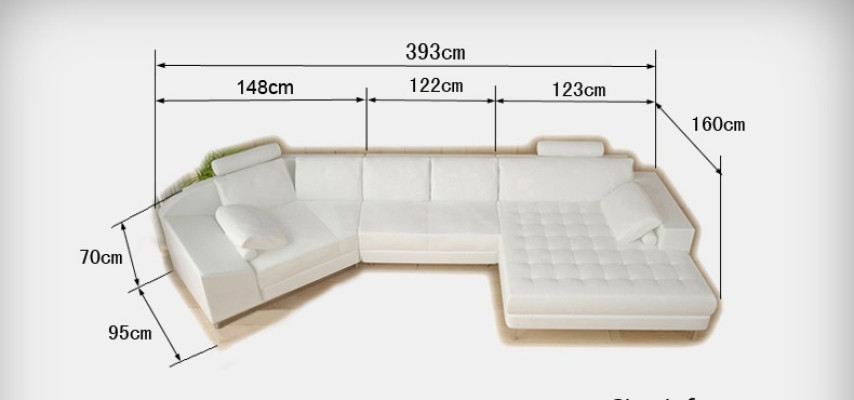 Divano angolare moderno in tessuto per soggiorno con presa USB, L-forma, divano letto.