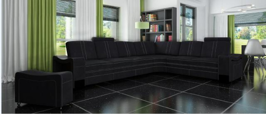 Tessuto Divano Tessuto Imbottito Divano Angolare + USB Divano Ad Angolo Componibile in Tessuto Divano