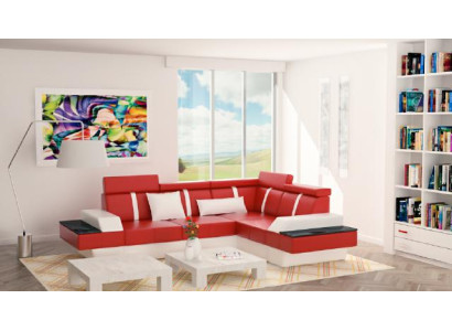 Designer divano ad angolo per arredamento, nuovo divano, divano, divano letto in pelle imbottita + USB, set