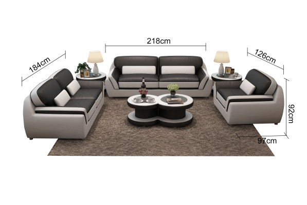 Divano in pelle con porta USB, divano 3+1 posti set design moderno nuovo divano G8038D