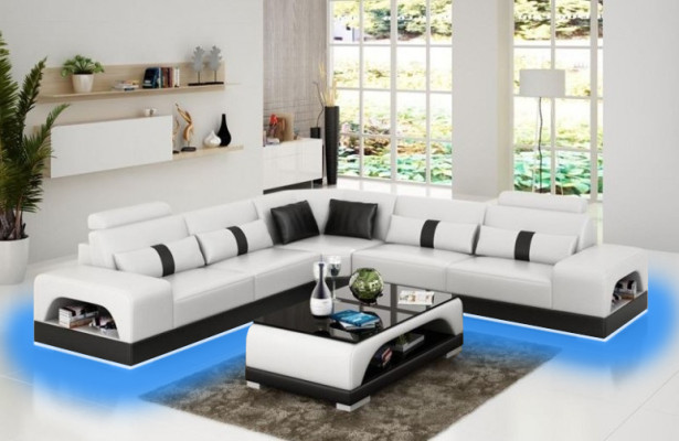Designer soggiorno angolare divano angolare divano USB Grande L Form XXL Set di sedili Sandberg