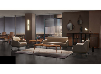 Set divano in pelle divano paesaggio abitativo 3 posti insieme al design moderno