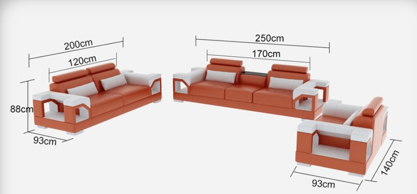 Impostato in pelle Divano + USB Divano imbottito Divani Divano Paesaggio abitativo di lusso 3+2+1 Traduzione in italiano: Divano in pelle con USB, divano imbottito, divani, divano per scenario abitativo di lusso 3+2+1.