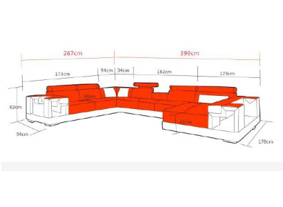 Atmosfera moderna Divano angolare in pelle a forma di L per il tuo soggiorno contemporaneo
