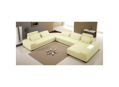 Design divano angolare divano componibile divano imbottito in pelle con USB e LED