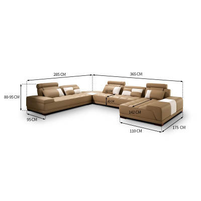 Design divano angolare divano componibile divano imbottito in pelle con USB e LED