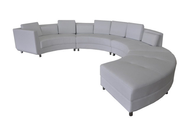 Divano in pelle USB Divano rotondo Salotto Set design moderno Divano rotondo Nuovo