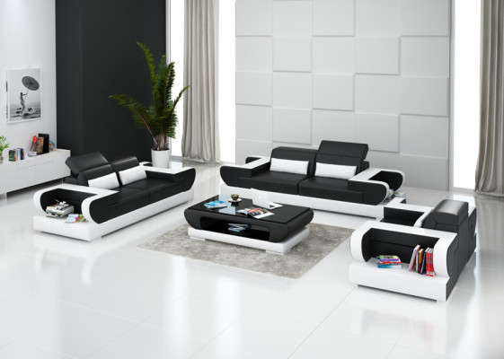 Divano in pelle Living Lounge 3+2+1 posto Divano Set Design Moderno Divano G8002D