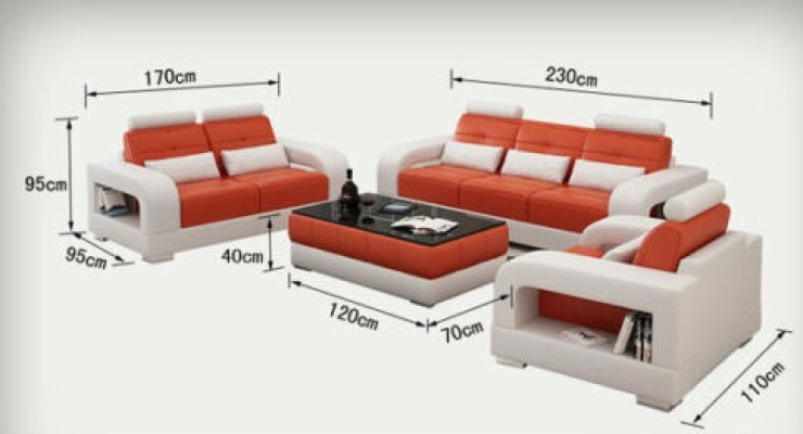 Divano Divano Imbottito Composizione Abitativa Sedile Mobili Set Gruppo 3+2+1 Divani con USB