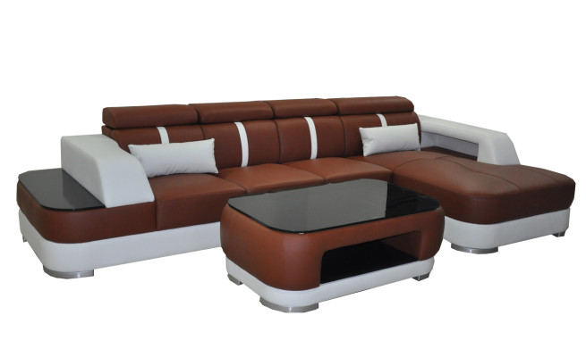 Divano a forma di L con design, angolare, divano, imbottito, divano letto con funzione letto, tessile.