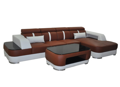 Divano a forma di L con design, angolare, divano, imbottito, divano letto con funzione letto, tessile.
