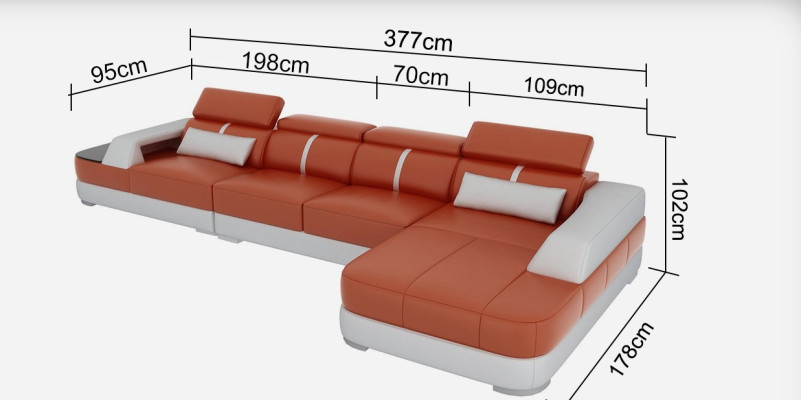 Divano a forma di L con design, angolare, divano, imbottito, divano letto con funzione letto, tessile.