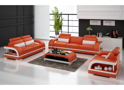 Set di divani in pelle per designer con USB 3+2+1 - set di divani, divano, divani assortiti