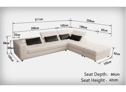 Design moderno incontra comfort. Divano moderno a forma di L per il tuo soggiorno.