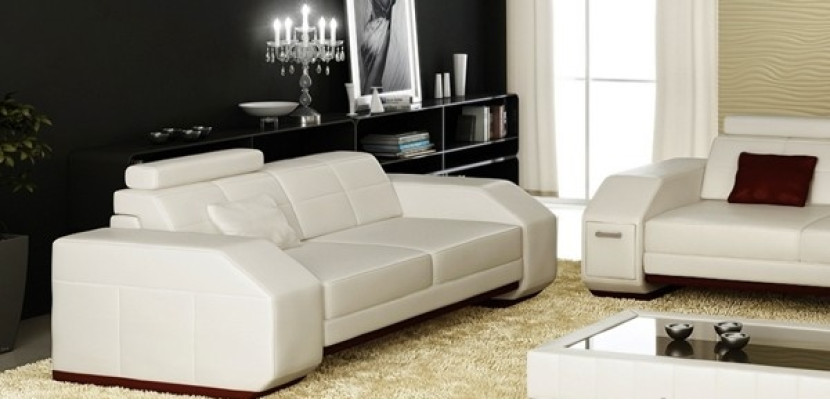 Divano in pelle con USB, divano set 3+2+1 in pelle, divano imbottito, seduta in pelle, set di design.