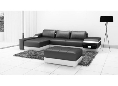 Divano ad angolo + USB, Divano ad angolo Sofa Couch, Set di rivestimenti in pelle per divani, Chaiselounge per salotto.