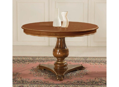 Tavolo rotondo di lusso in legno massiccio italiano per sala da pranzo, tavoli rotondi, mobili da pranzo nuovi.