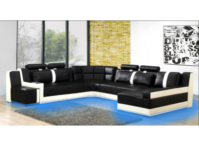 Divano angolare imbottito Divano Divano ad angolo Arredamento salotto Sedile Angolare Set in Pelle Tessile PH26