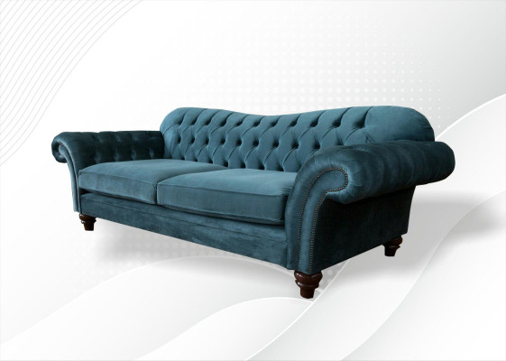Divano di lusso tessile Chesterfield divano divani imbottiti grande set 3 posti.