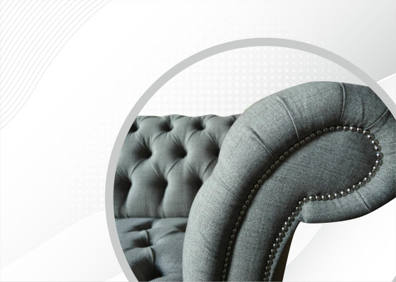 Divano XXL Big Sofa Chesterfield 265 cm Rivestimento Divani 4 Posti Tessuto Moderno