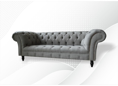 Chesterfield divano designer a 3 posti divano imbottito tessuto textil