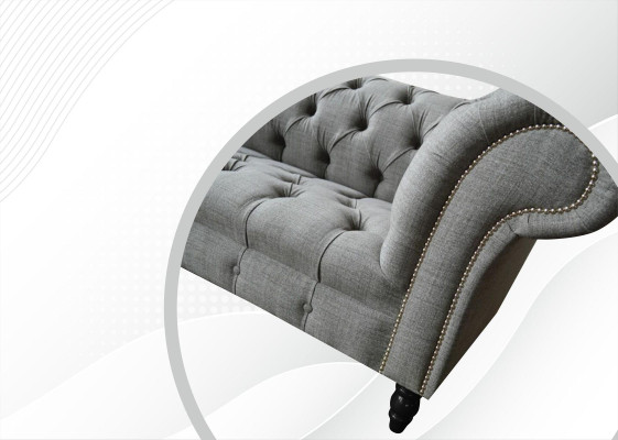 Chesterfield divano designer a 3 posti divano imbottito tessuto textil