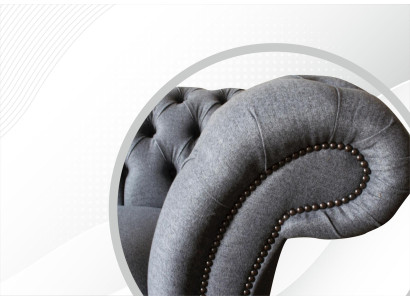 XXL grande divano 3 posti Chesterfield tappezzeria seduta tessuto textile
