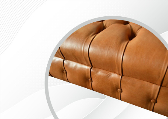 Chesterfield Design Divano Poltrona di lusso in Tessuto Garnitur Pelle