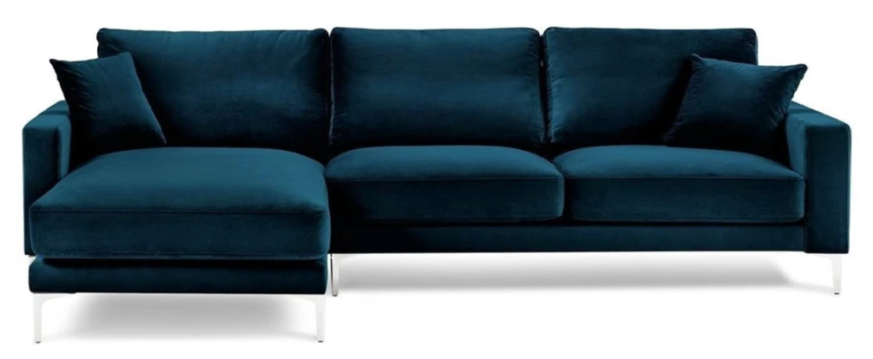 Divani Nuovo Creativo Divano ad Angolo in Tessuto Turchese Design Soggiorno Divani Imbottiti Sofa