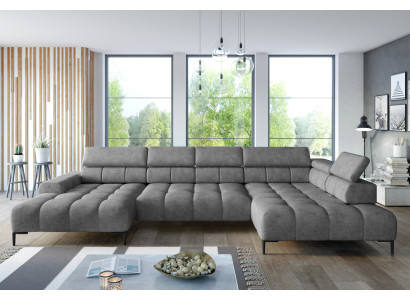 Tessuto divano a U divano angolare soggiorno divano angolare funzione letto design moderno divano tessile