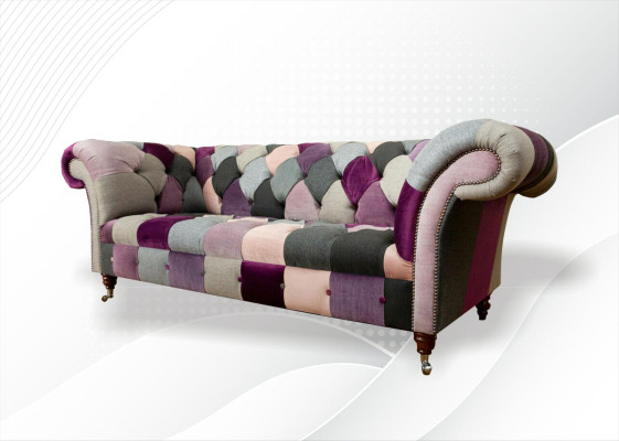 Chesterfield 3 posti Designer mobili Nuovo Design moderno Tessuto Divani soggiorno