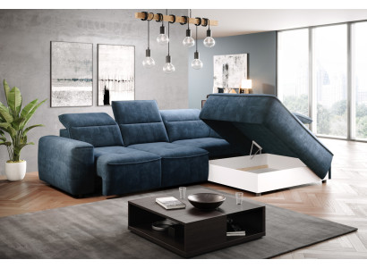 Divano angolare a L in tessuto di lusso design divano Living Country imbottito divano sofà.