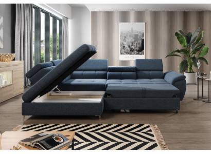 Divano letto angolare design a L con funzione letto, tessuto per divani, divani in stoffa.