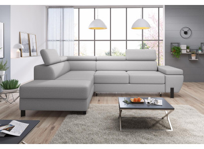 Soggiorno angolare con letto imbottito e funzione letto design moderno divano angolare a forma di L nuovo