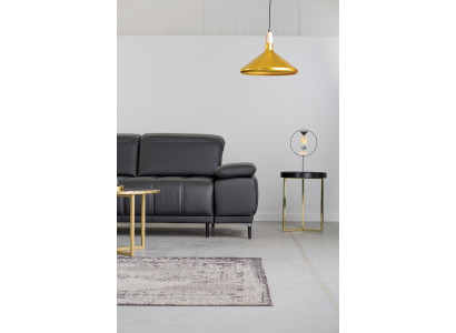 Design imbottito Moderno Letto in Pelle con Funzione Letto Grigio Tessuto Divano ad Angolo a L-Forma Sofà