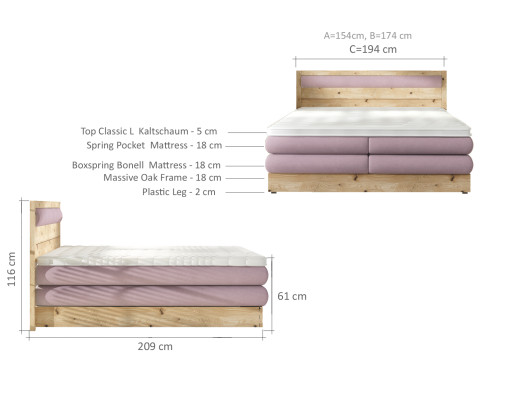 Letto in legno matrimoniale design imbottito camera da letto 180x200 stile italiano mobili