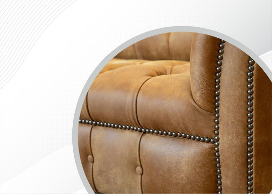 Chesterfield 4 posti color marrone chiaro design moderno divano in pelle Mobili creativi.