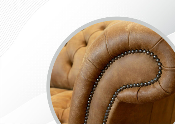 Chesterfield 4 posti color marrone chiaro design moderno divano in pelle Mobili creativi.