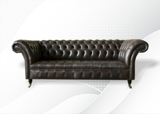 Chesterfield divano moderno a 3 posti in pelle design xxl mobili imbottiti.