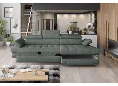 Divano ad angolo Divano Divano Imbottitura Salotto Tessuto Divani ad angolo Verde Forma a L Couches