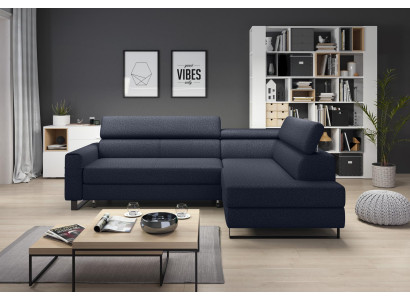 Divano ad angolo a L-forma Soggiorno Divano Imbottito Tessuto Pelle Sedili Divani