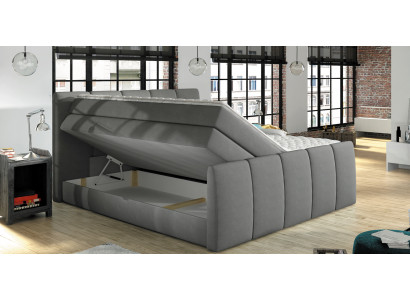 Letto Boxspring Blu 180x200 Camera da Letto Tessuto Hotel Design imbottito
