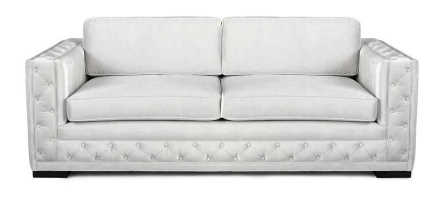 Chesterfield moderno divano in tessuto design bianco nuovo Creative Furniture 3 posti