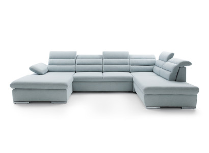 Divano ad angolo a forma di U con funzione letto, divano componibile, divano con funzione letto, divano imbottito.