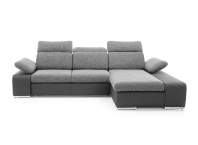 Design divano ad angolo in pelle multifunzione con rivestimento in tessuto per la zona giorno.